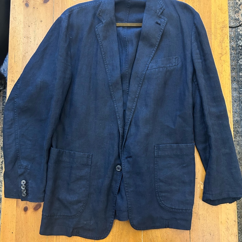 Victoire Paris Men’s Navy Linen Jacket